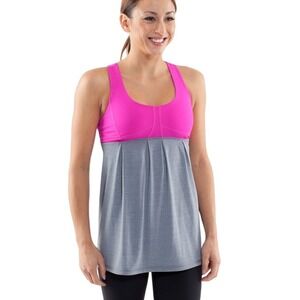Lululemon Women's Run Your Heart Out Tank Top Pink/ Heathered Grey Size 8 EUC